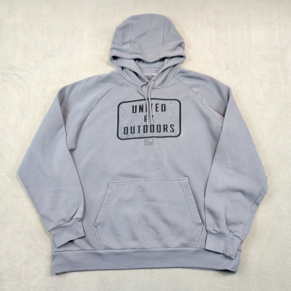 Fintech Gorpcore United By Outdoors Hoodie XL Gray Graphic Pullover Sweatshirt — photo 2